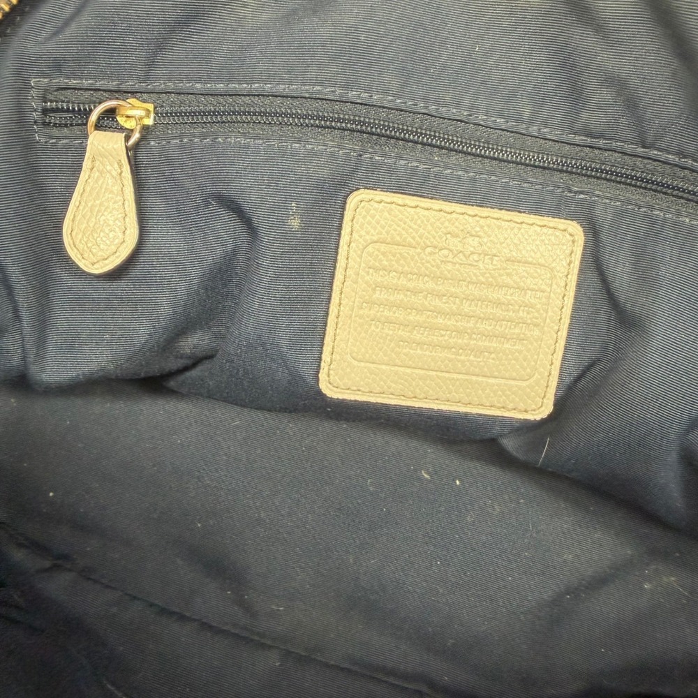 COACH Cora Crossgrain Domed Satchel F34491 Midnight/Chalk Hang Tag NO STRAP‎ Y2k - Picture 14 of 16
